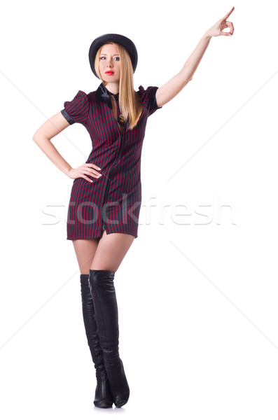 Stock photo: Woman gangster isolated on white