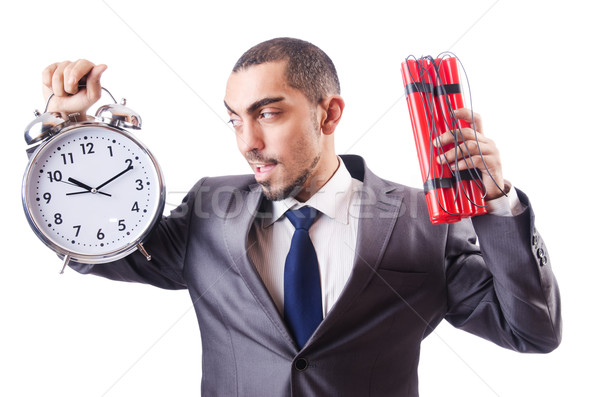 бизнесмен динамит изолированный белый бизнеса часы Сток-фото © Elnur