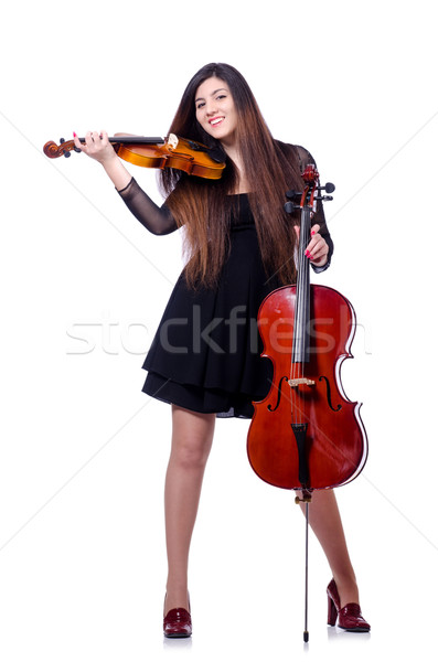 Jungen Darsteller Violine weiß Frau Konzert Stock foto © Elnur