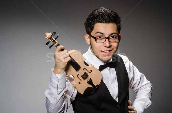 Funny violin player with fiddle Stock photo © Elnur