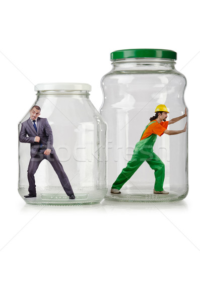 Vetro vuota jar isolato bianco imprenditore Foto d'archivio © Elnur