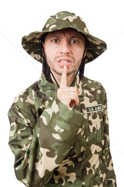 Funny soldado militar hombre verde guerra Foto stock © Elnur