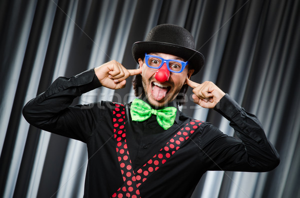 Drôle clown humoristique rideau sourire anniversaire [[stock_photo]] © Elnur