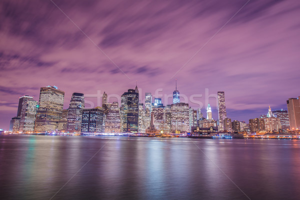 Night panorama of Manhattan in New York, USA Stock photo © Elnur