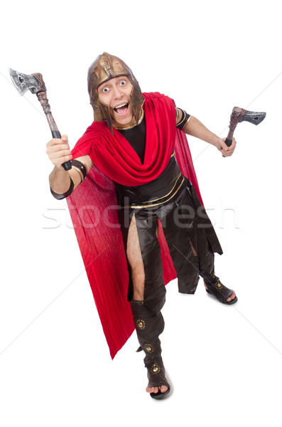 Gladiator with ax isolated on white Stock photo © Elnur