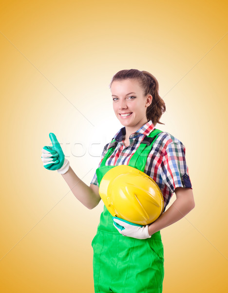 Vrouw bouwer helling bouw achtergrond werknemer Stockfoto © Elnur