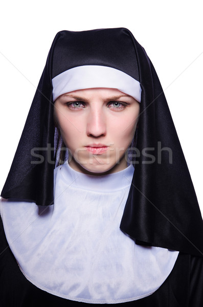 Nun isolated on the white background Stock photo © Elnur