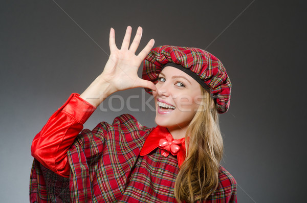 Stock photo: Woman wearing traditional scottish clothing