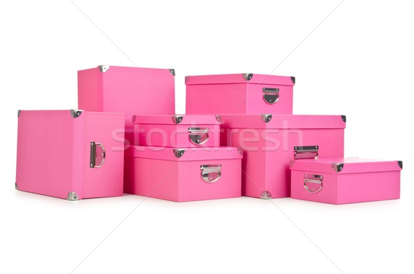 Pink giftboxes isolated on white Stock photo © Elnur