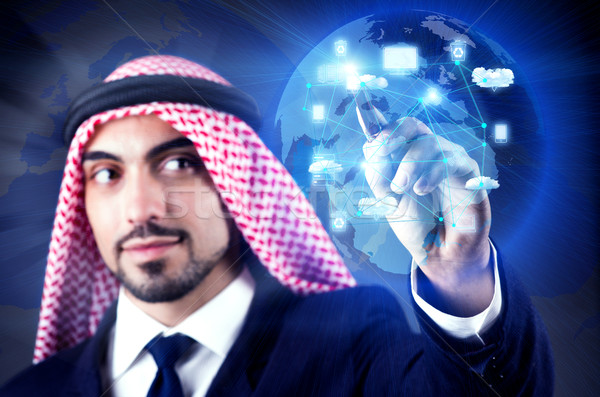 Arab man in cloud computing concept Stock photo © Elnur