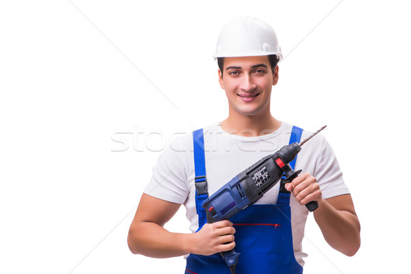 The man with drill isolated on the white Stock photo © Elnur