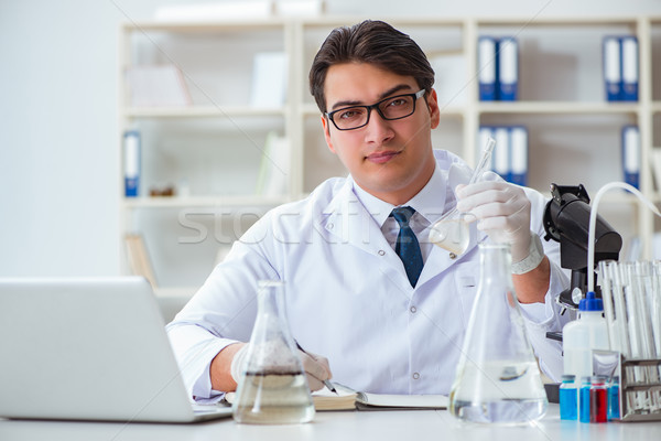 Young researcher scientist doing a water test contamination expe Stock photo © Elnur