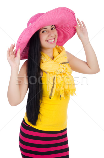 Woman wearing panama ready for summer vacation Stock photo © Elnur