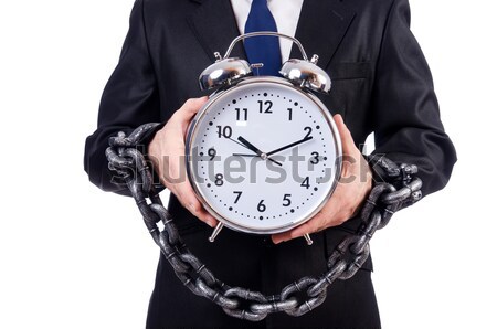 Woman with dynamite and clock on white Stock photo © Elnur