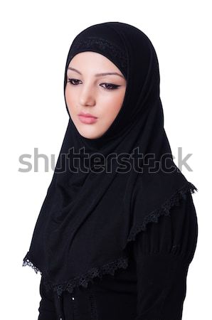 Muszlim fiatal nő visel hidzsáb fehér nő Stock fotó © Elnur