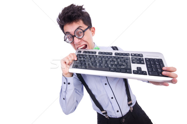 Computer geek nerd grappig business internet Stockfoto © Elnur