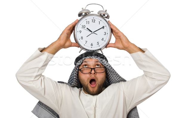 Arab om ceas izolat alb om de afaceri Imagine de stoc © Elnur