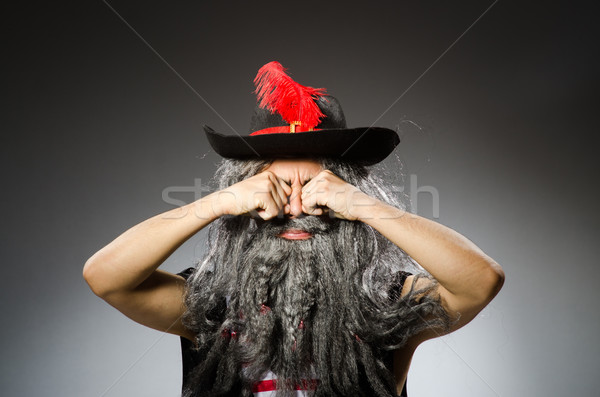 Funny pirate with long beard Stock photo © Elnur