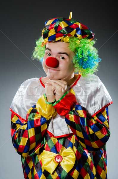[[stock_photo]]: Drôle · clown · humour · sourire · amusement · chapeau