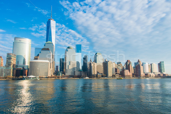 Сток-фото: Панорама · центра · Manhattan · бизнеса · небе · здании