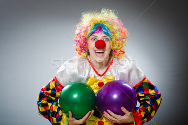 Funny clown komiczny człowiek zabawy tęczy Zdjęcia stock © Elnur