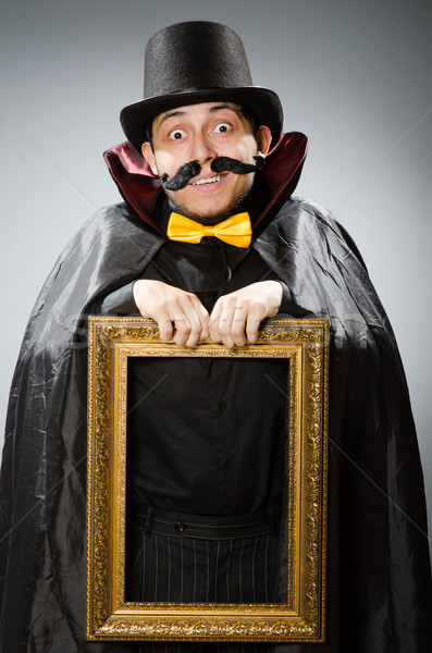 Funny człowiek ramki obrazu zabawy Fotografia hat Zdjęcia stock © Elnur