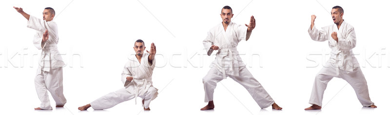 Collage Karate Spieler Kimono isoliert weiß Stock foto © Elnur