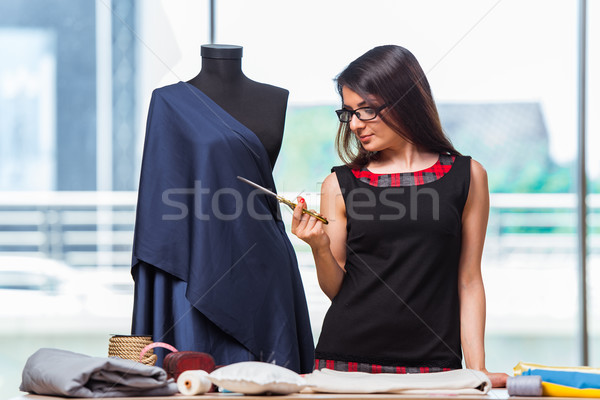 Foto stock: Mujer · sastre · de · trabajo · nuevos · ropa · moda