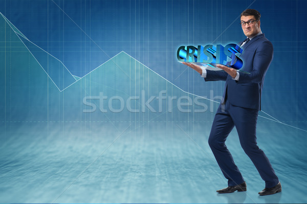 Man struggling with crisis in business concept Stock photo © Elnur