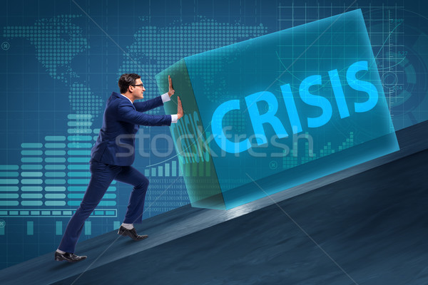 Stock photo: Businessman in crisis business concept