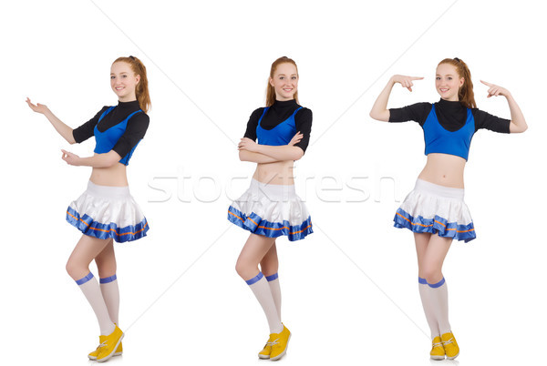 Cheerleader isolé blanche heureux sport étudiant [[stock_photo]] © Elnur