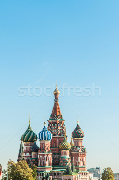 Berühmt Kathedrale Moskau Stadt Kreuz blau Stock foto © Elnur