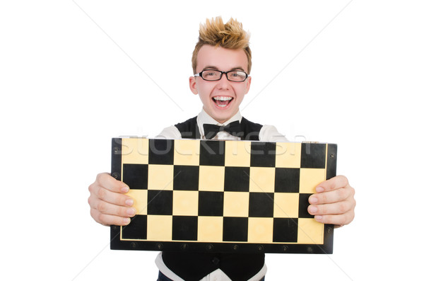 Funny chess player isolated on white Stock photo © Elnur