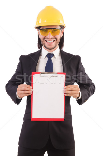 Businessman -builder  with binder  isolated on white Stock photo © Elnur