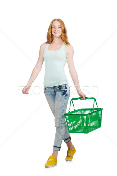 女子 購物 超級市場 孤立 白 快樂 商業照片 © Elnur