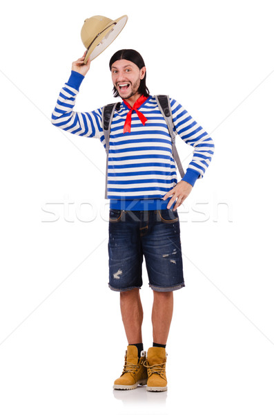 A tourist with bags isolated on white Stock photo © Elnur