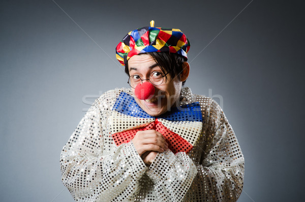 Funny Clown dunkel Lächeln glücklich Geburtstag Stock foto © Elnur