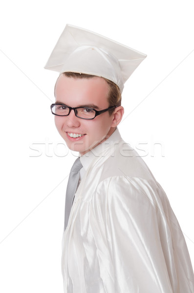 Young male student graduated from high school on white Stock photo © Elnur