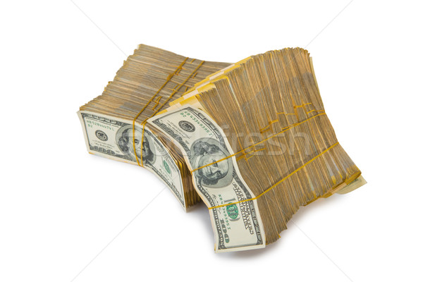 Stack of dollars in business concept isolated on white Stock photo © Elnur