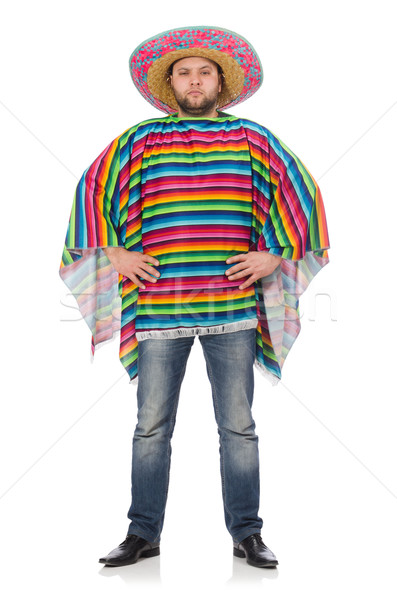 Stockfoto: Grappig · Mexicaanse · geïsoleerd · witte · man · kleding