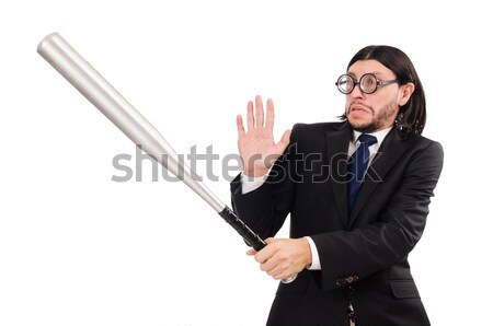 Young businessman holding a tool isolated on white Stock photo © Elnur