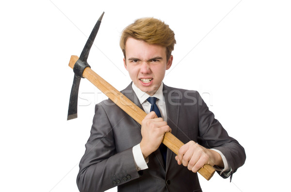 Young businessman with weapon isolated on white Stock photo © Elnur