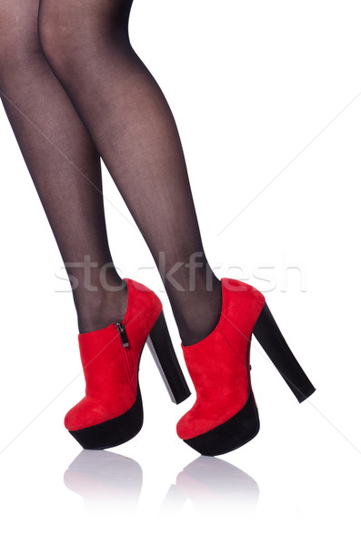 Mujer piernas rojo zapatos aislado blanco Foto stock © Elnur