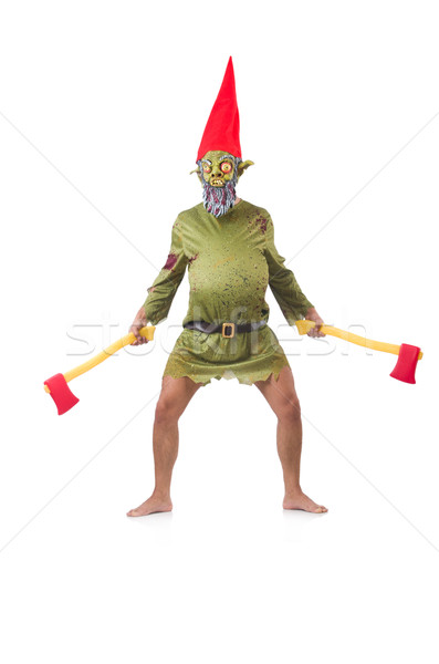 Monster man with axes isolated on white Stock photo © Elnur