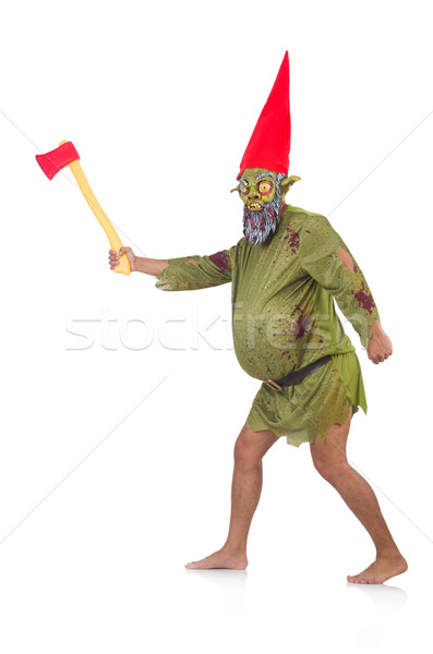 Monster man with axes isolated on white Stock photo © Elnur