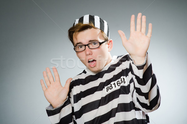 Stock photo: Funny prisoner in prison concept
