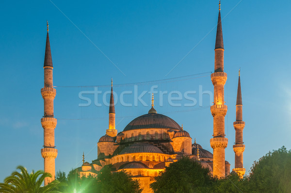 Beroemd moskee turks stad istanbul zonsondergang Stockfoto © Elnur