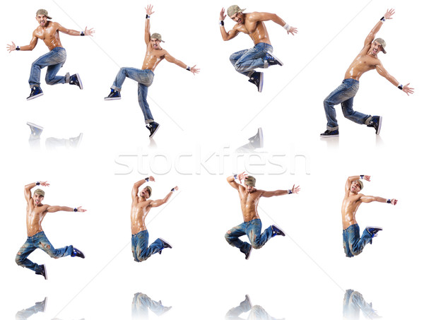 Tänzerin Tanz isoliert weiß nude Mann Stock foto © Elnur