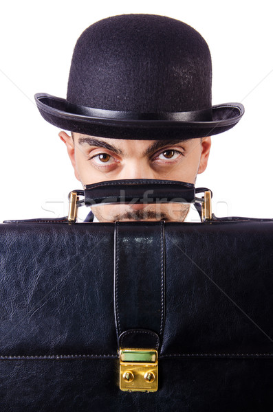 Businessman in old style hat Stock photo © Elnur