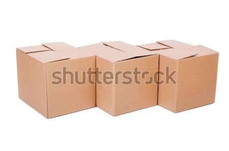 Stock photo: Set of boxes isolated on white